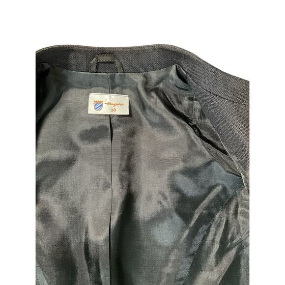 Hagro Structured 100% Wool Cropped Blazer Gorgouse Detail Timeless Classic SZ 38 - Picture 11 of 15